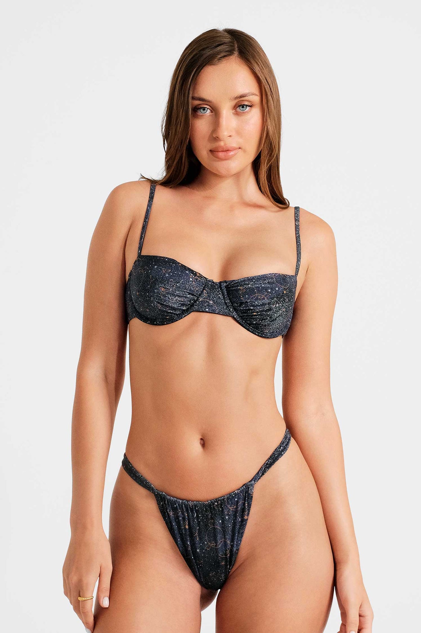 Georgia Scrunched Adjustable Bottoms / Stars Aligned Shimmer FINAL SALE