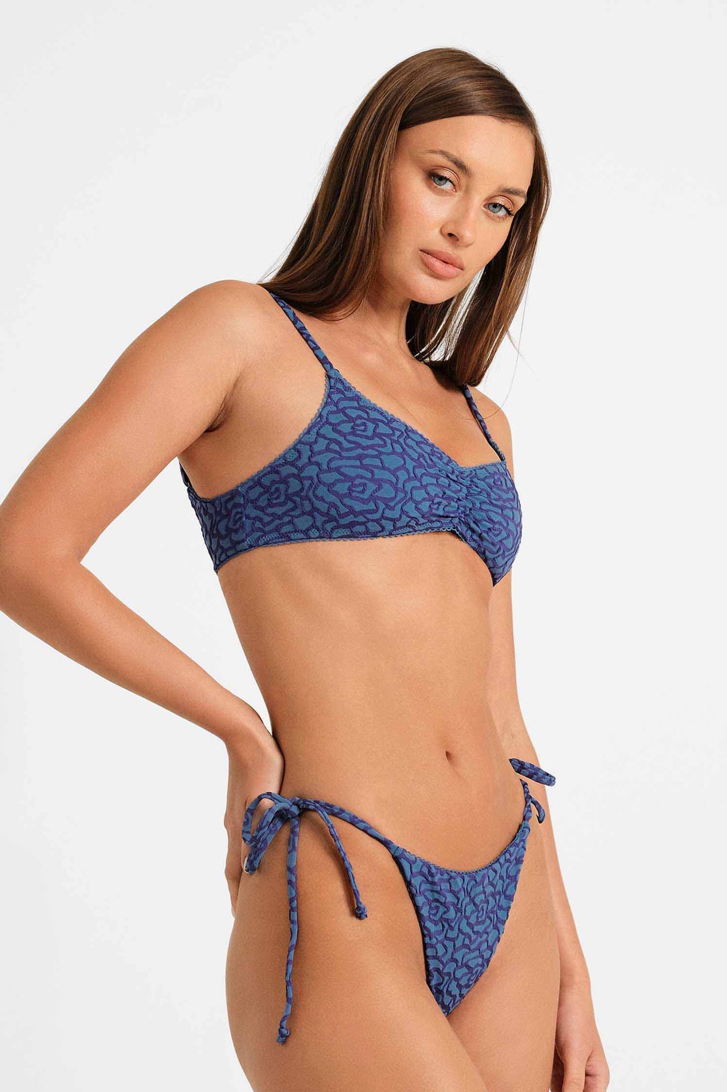 Paris Side-Ties Cheeky Bottoms / Midnight Jacquard FINAL SALE