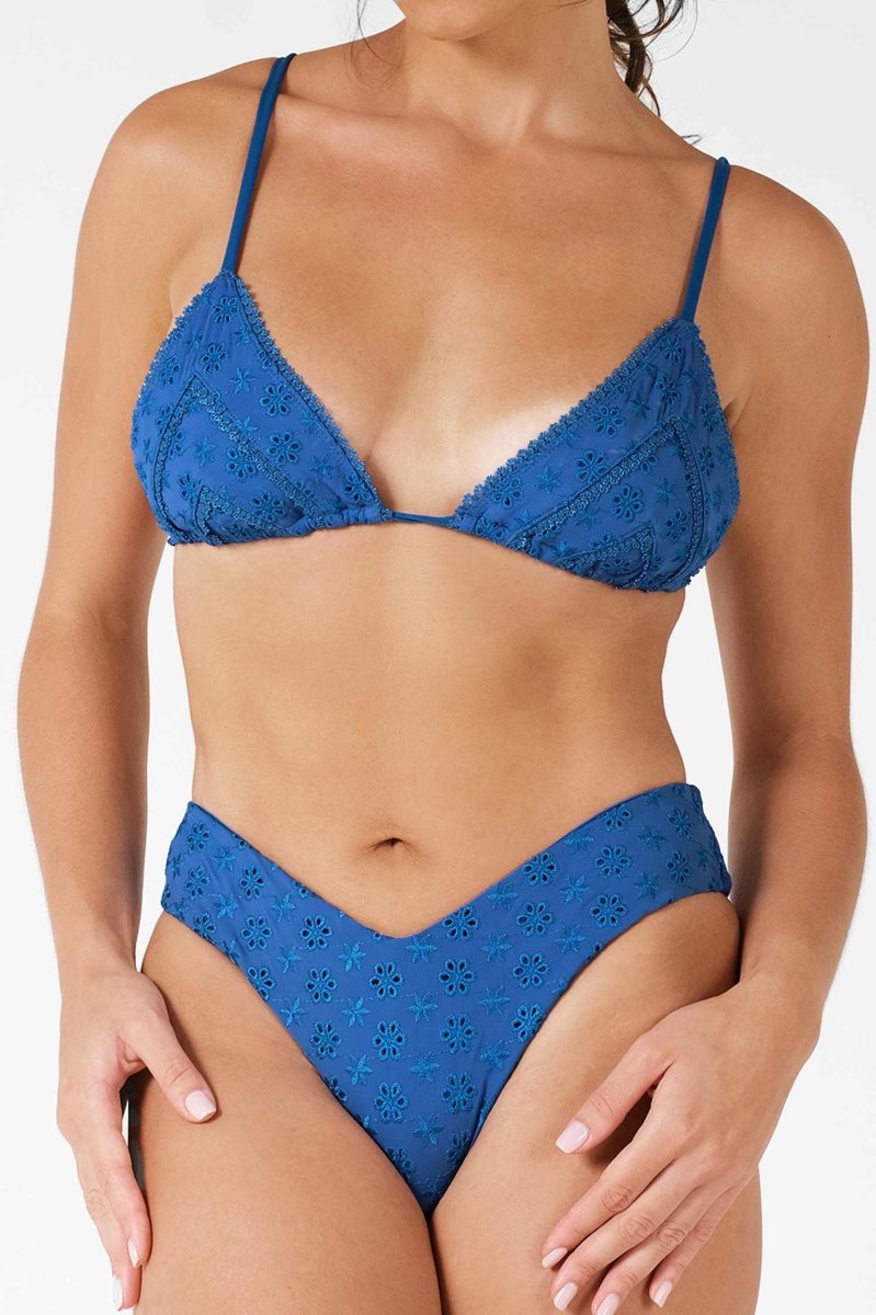 Cynthia Triangle Top / Sapphire Eyelet FINAL SALE