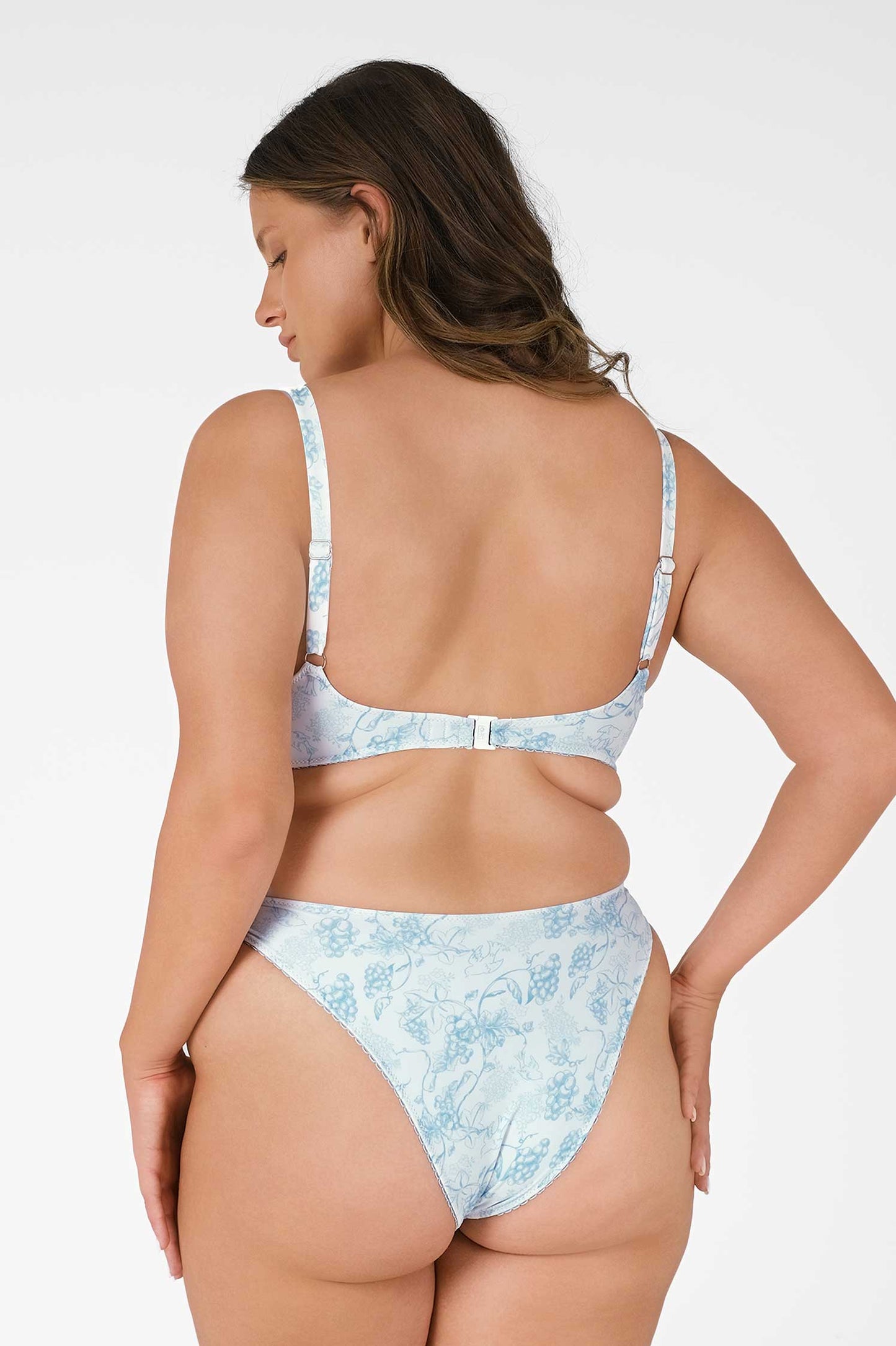 Elena High-Waisted Cheeky Bottoms / Azure Dove