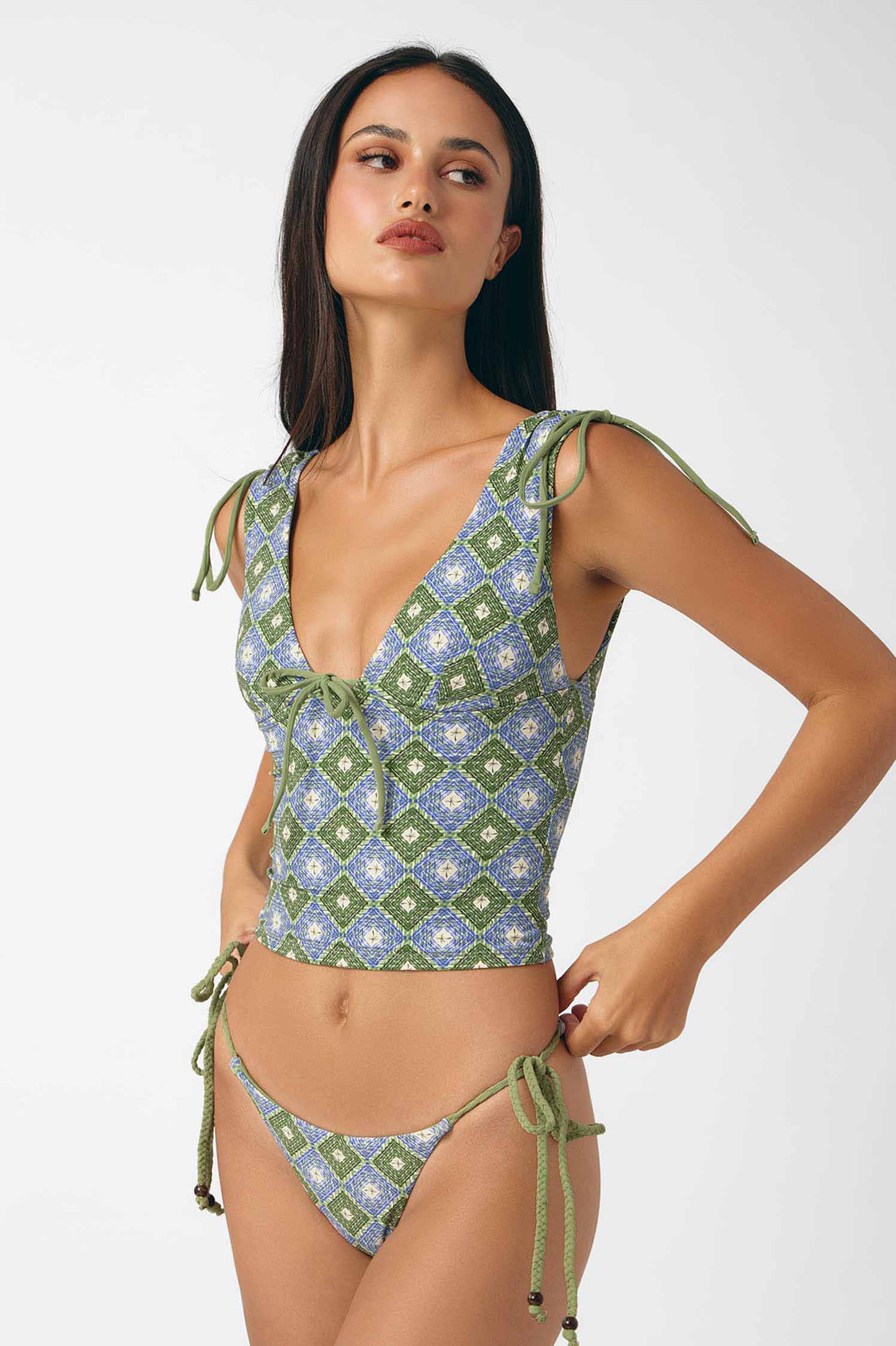 Miranda V-Neck Tankini Top / Sampieri