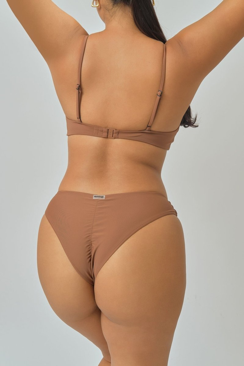 Sophia Scrunched Top / Cocoa - Bikinis & Beachwear | Blackbough Swim