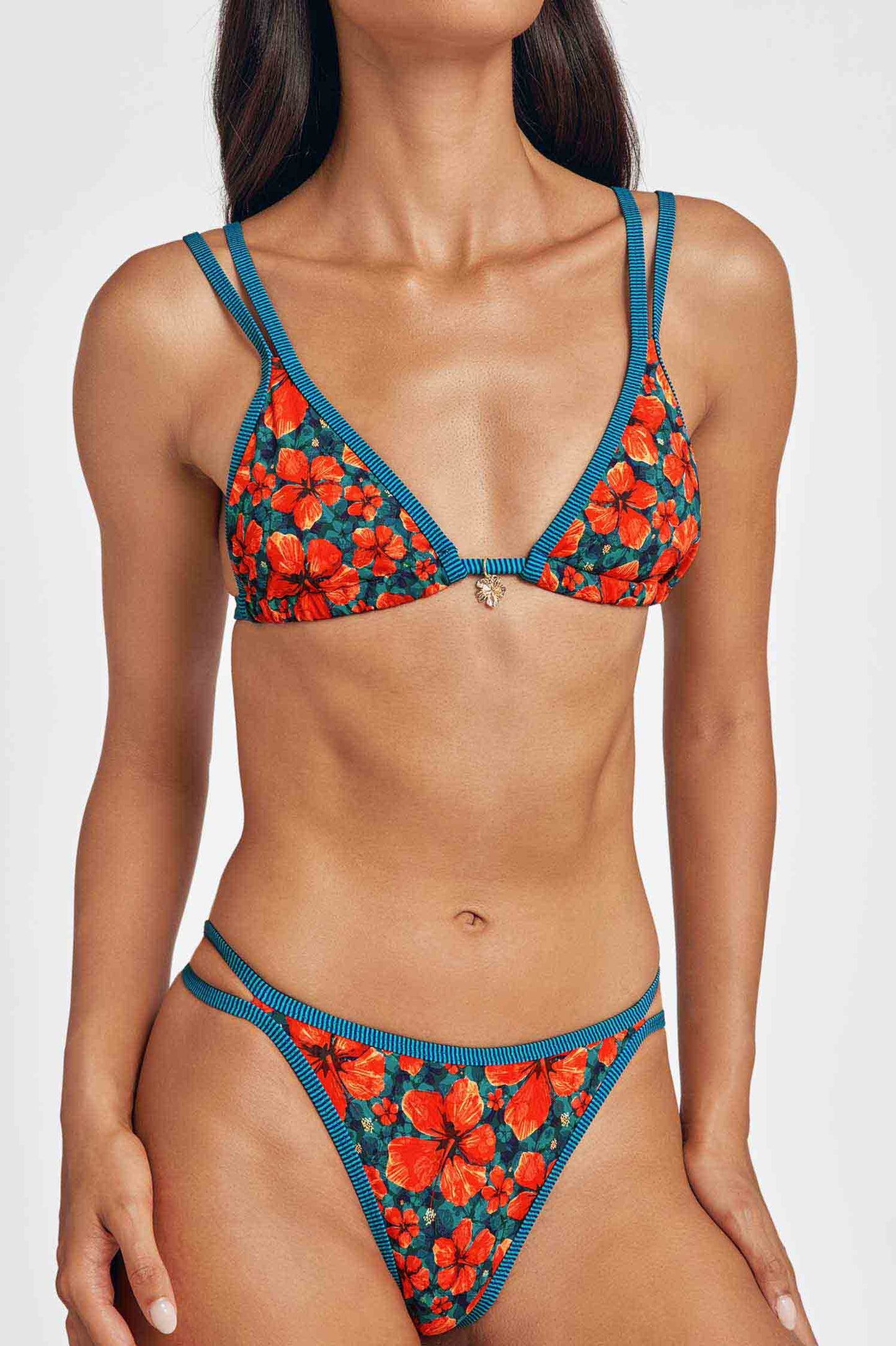 Minna Split Side-Strap Tease Bottoms / Paradise Blooms