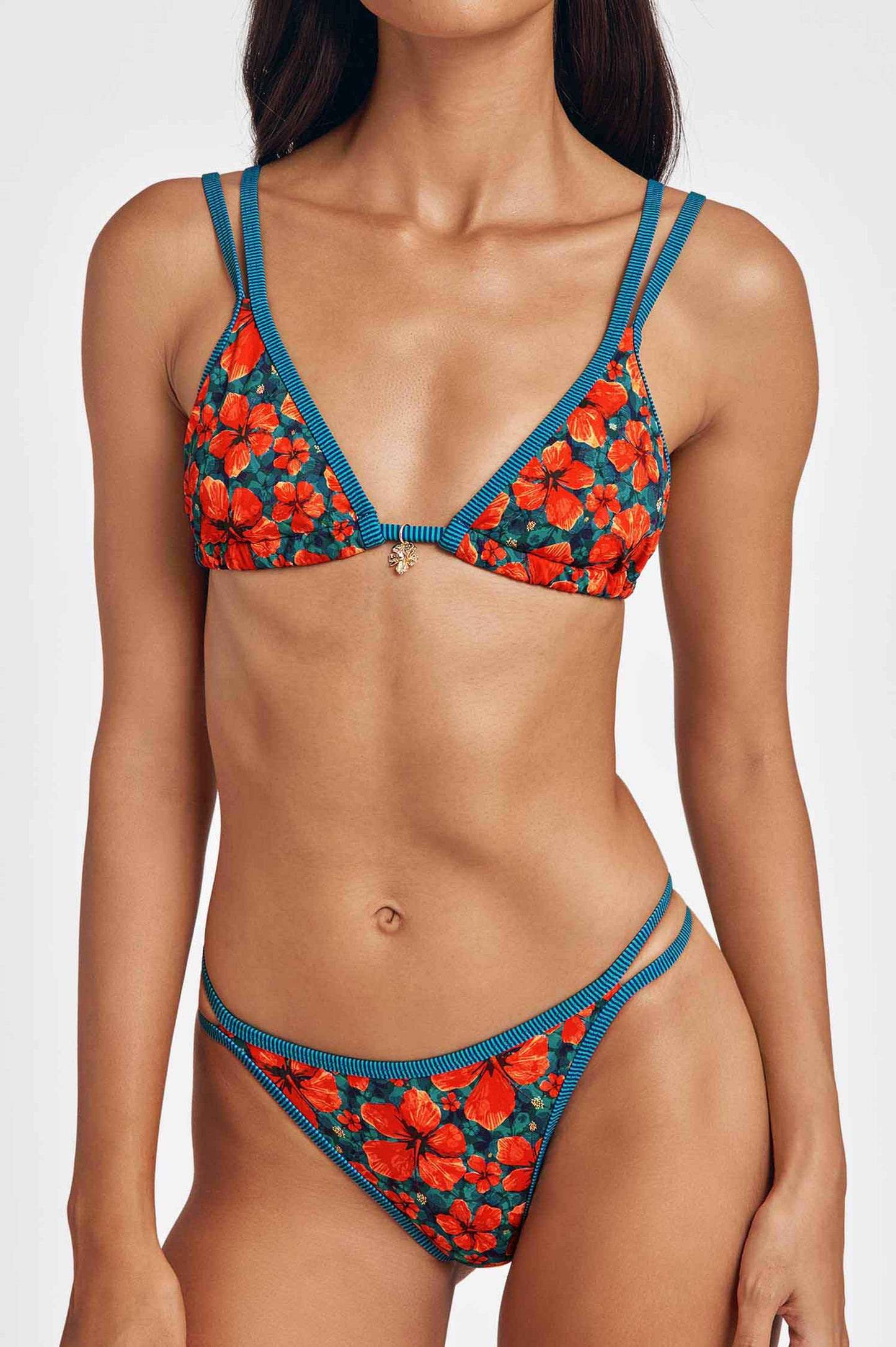 Minna Double Strap Triangle Top / Paradise Blooms