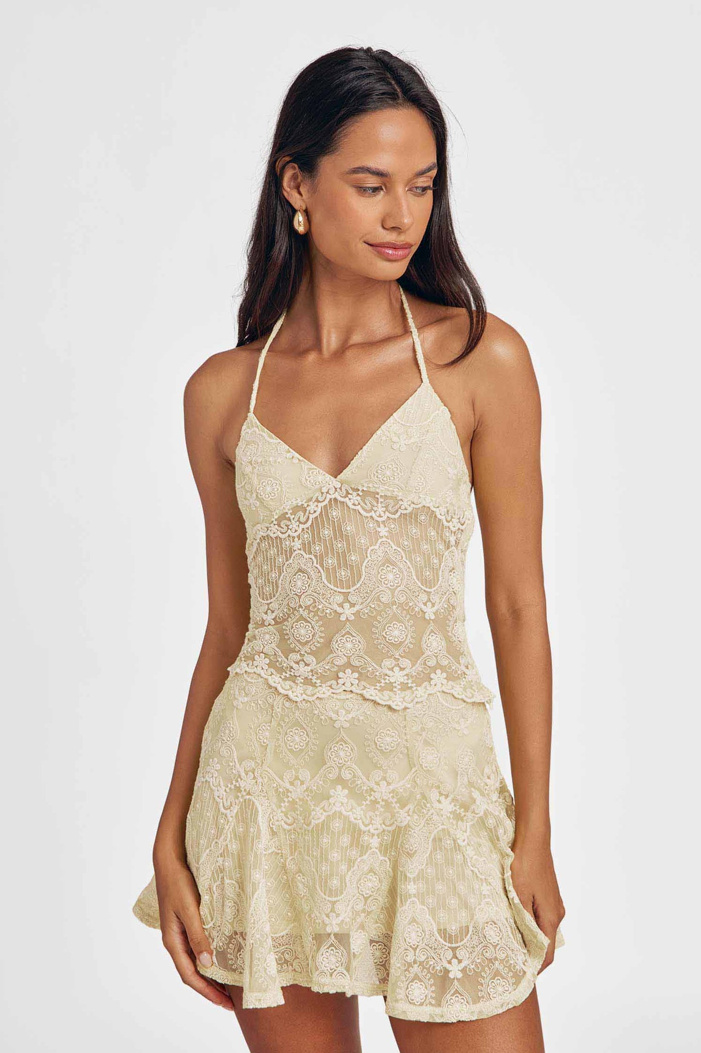 Lorelai Halter Top / Butter Yellow