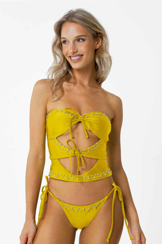 Emery Cut-Out Tankini Top / Honey