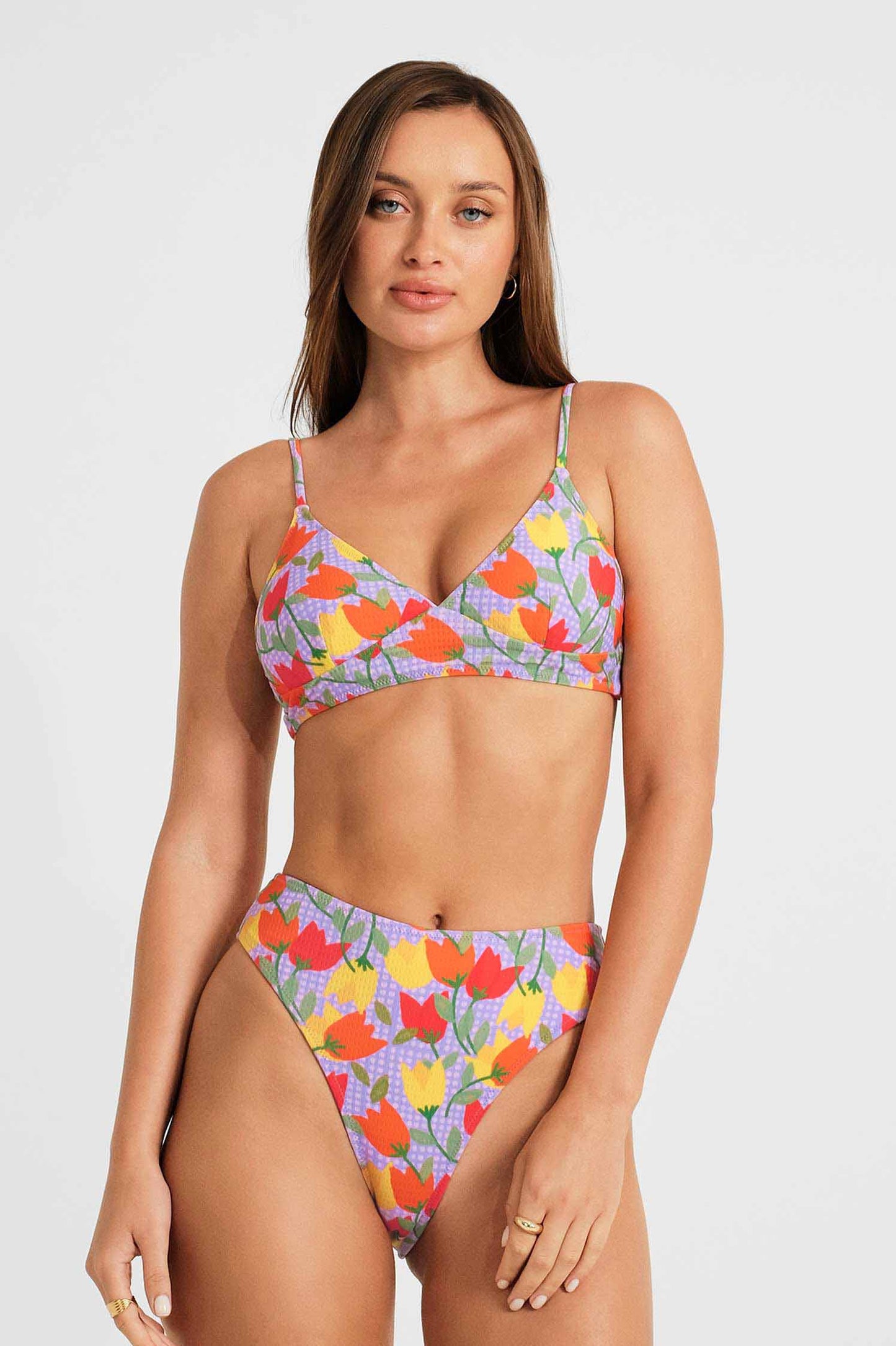 Brooke High Waist Medium Bottoms / Tulip Time Waffle Knit