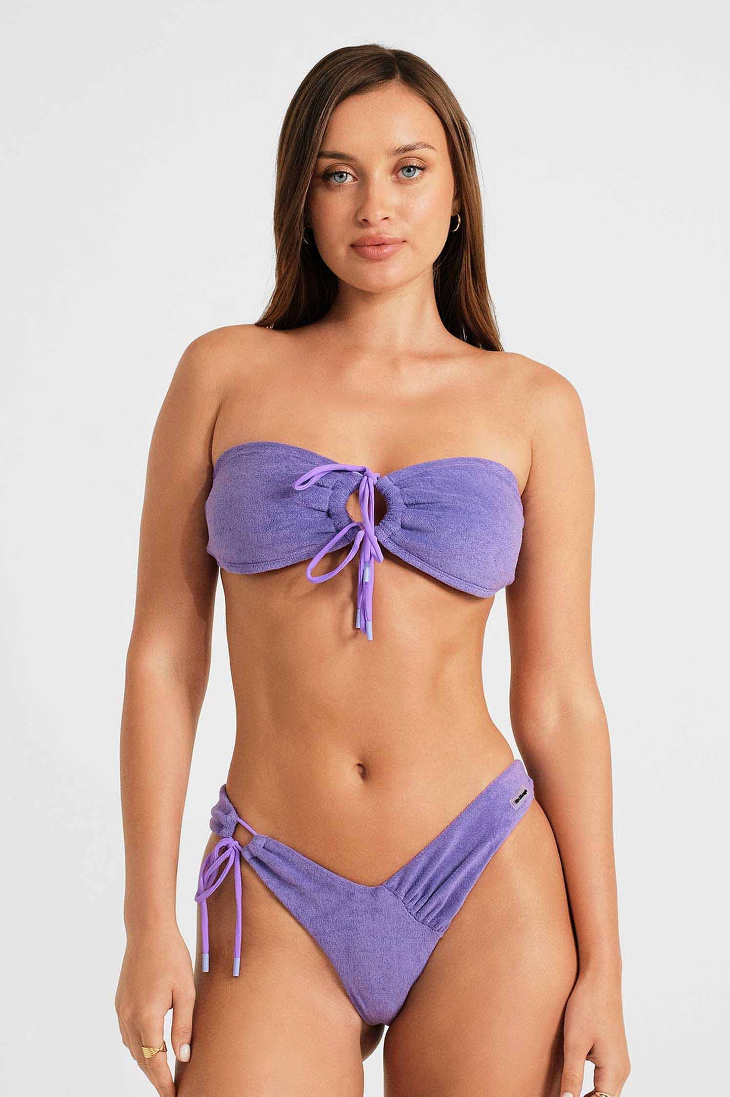 Alana Tie Front Cheeky Bottoms / Peri Terry FINAL SALE