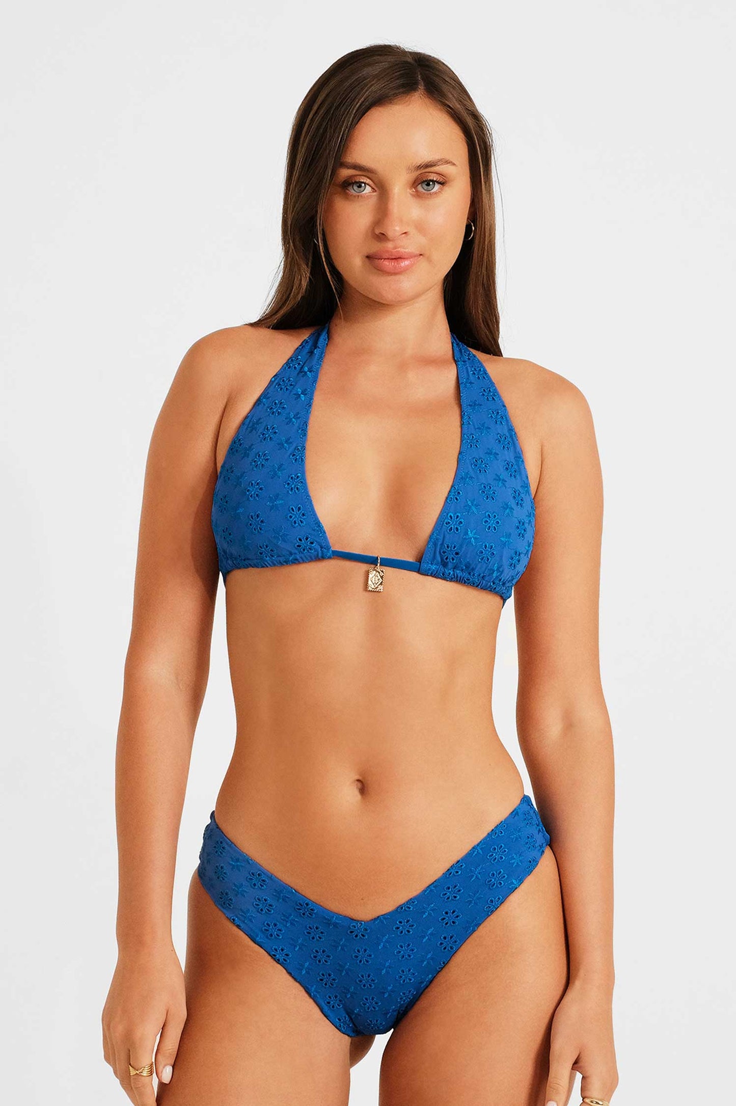Billie Halterneck Top / Sapphire Eyelet FINAL SALE