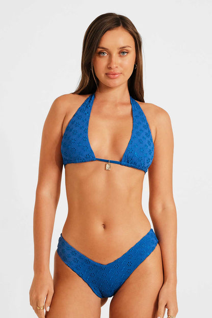 Billie Halterneck Top / Sapphire Eyelet FINAL SALE
