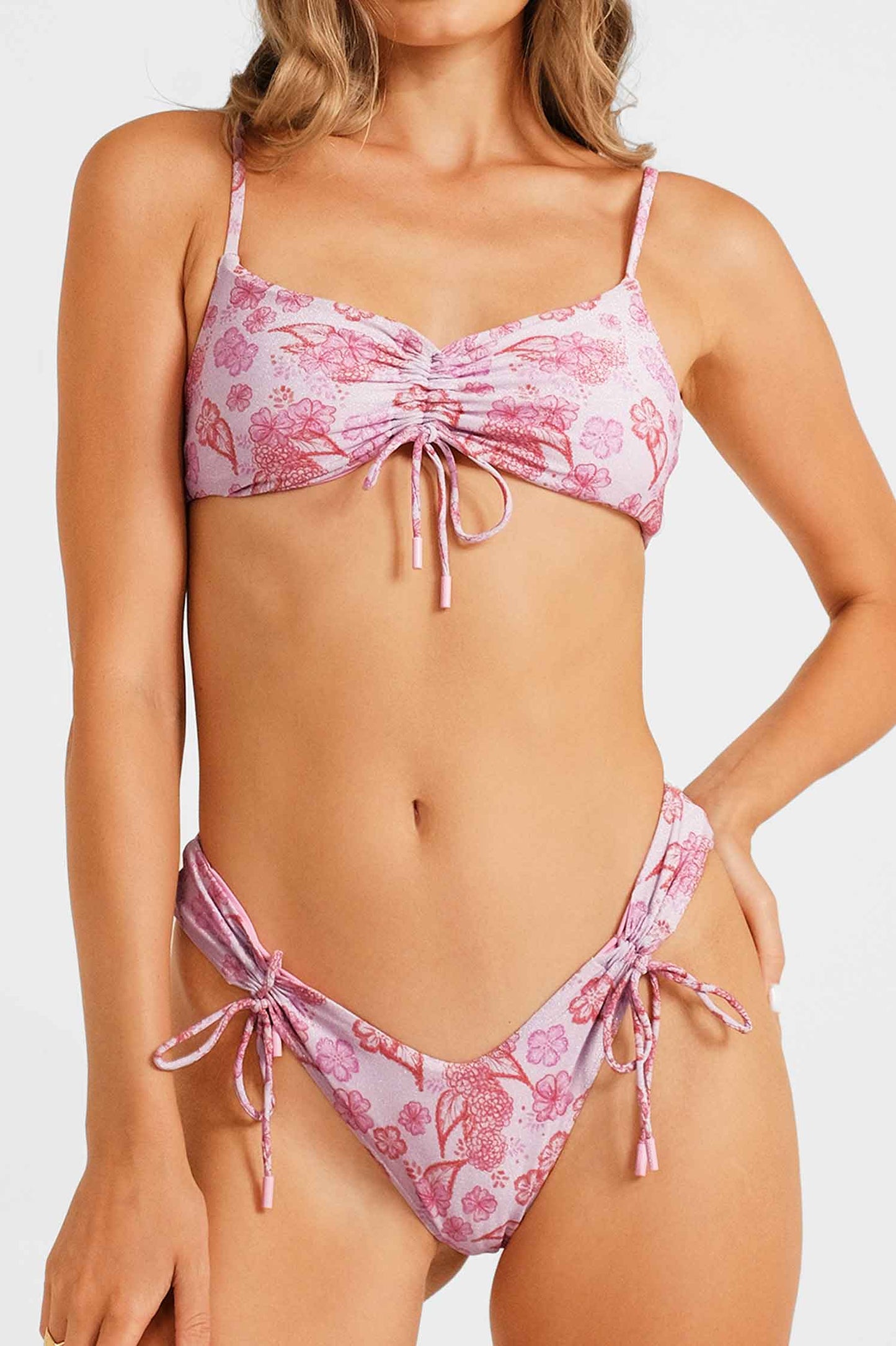 Sophia Ruched Cheeky Bottoms / Pretty Lady Shimmer FINAL SALE