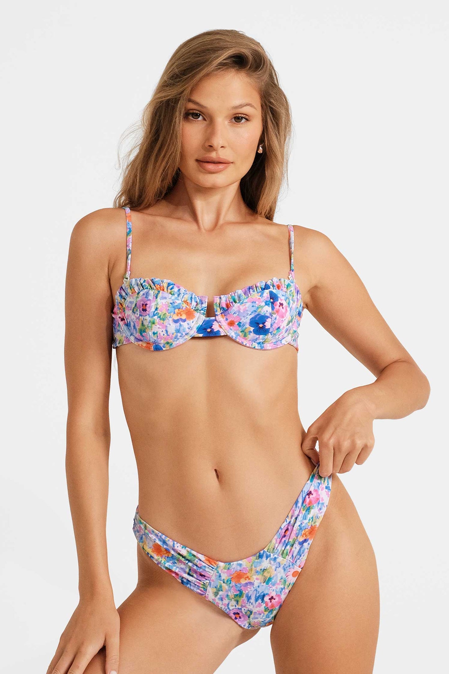 Audrey Ruched Medium Bottoms / Wildflowers FINAL SALE