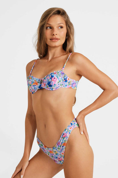 Audrey Ruched Medium Bottoms / Wildflowers FINAL SALE