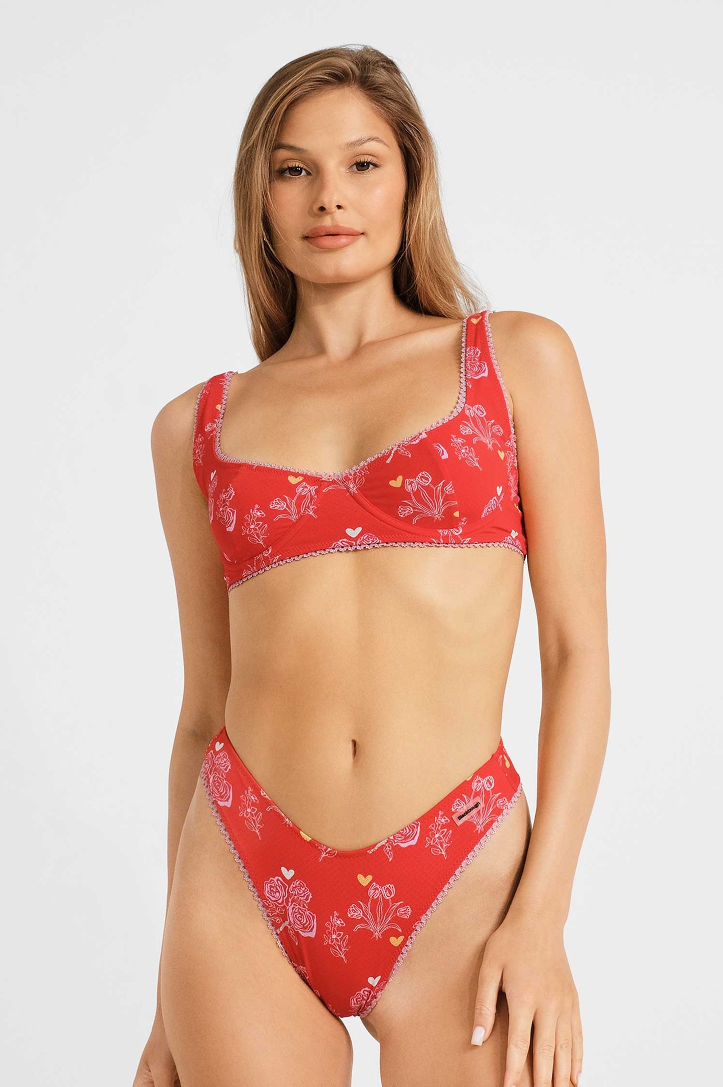 Elena High-Waisted Cheeky Bottoms / Rosebud Pointelle FINAL SALE