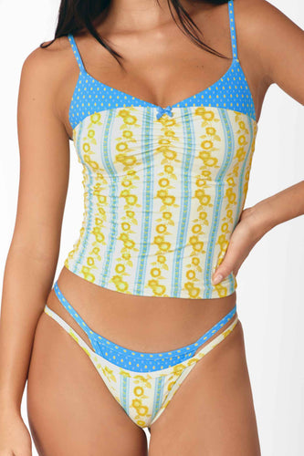 Odette Ruched Tankini Top / Sun Bloom
