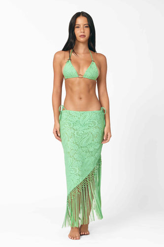 Enid Fringe Skirt / Sea Nymph