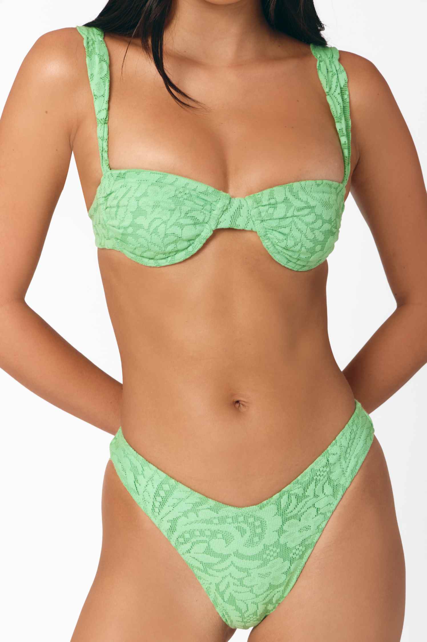 Elena High-Waisted Cheeky Bottoms / Sea Nymph