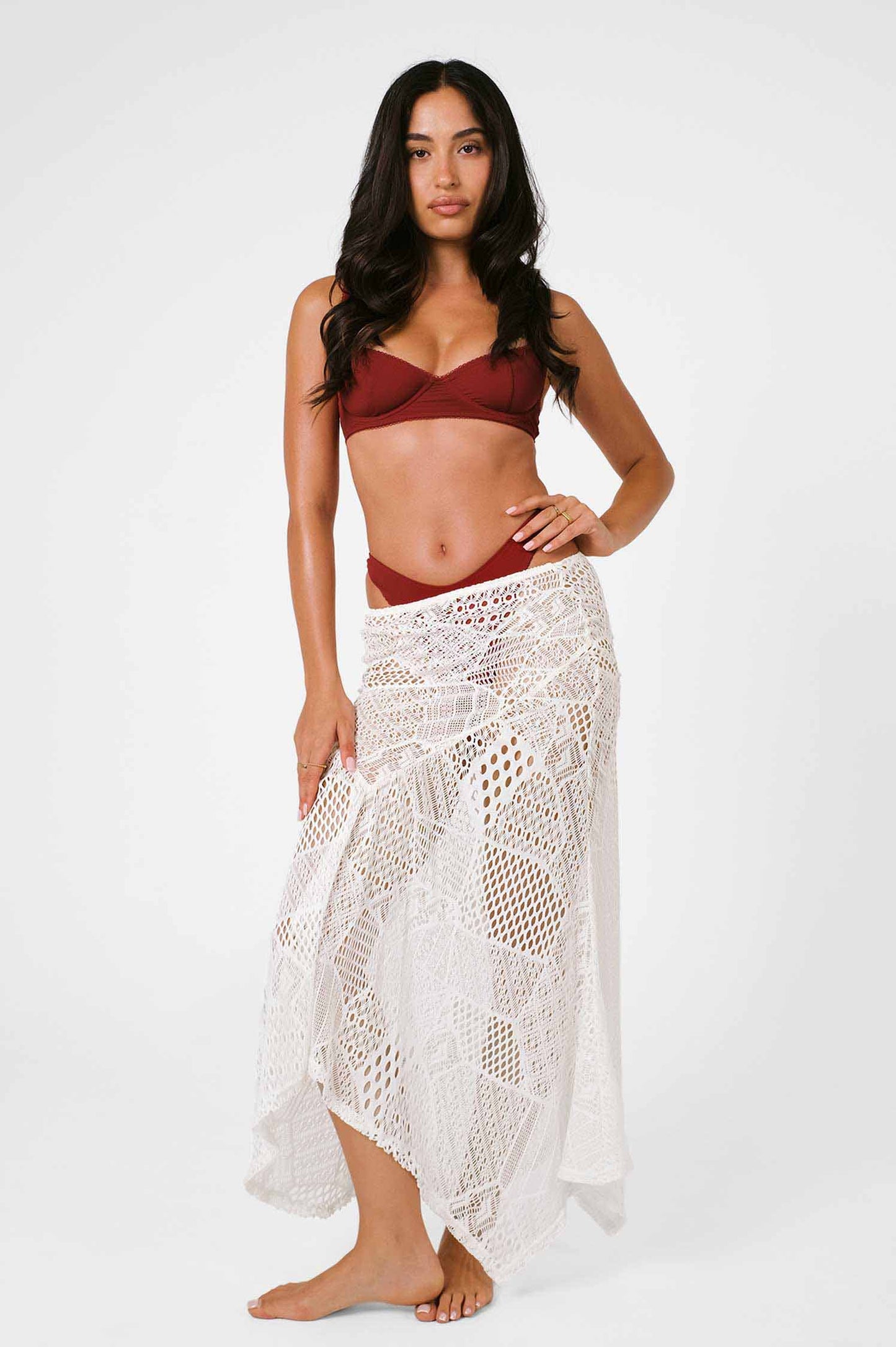 Yara Asymmetrical Skirt / Seashell Knit
