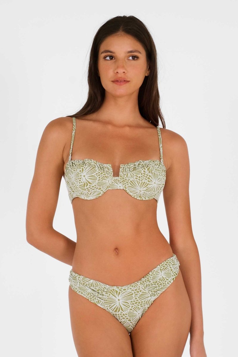Audrey Ruched Underwire Top / Sage Jacquard FINAL SALE