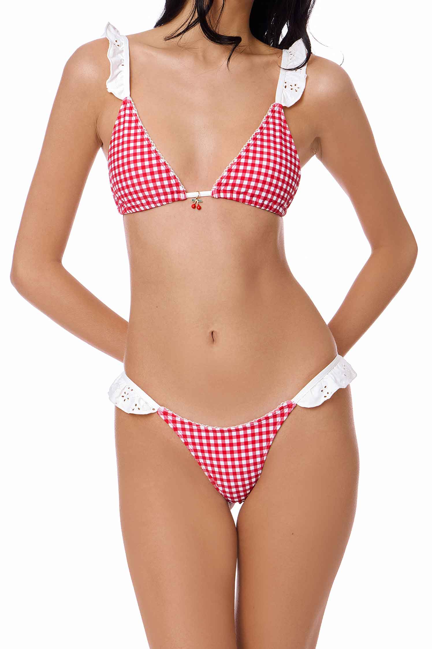 Tessa Ruffled Cheeky Bottoms / Cherry Gingham