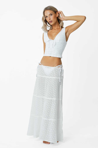 Donna Maxi Skirt / White Eyelet