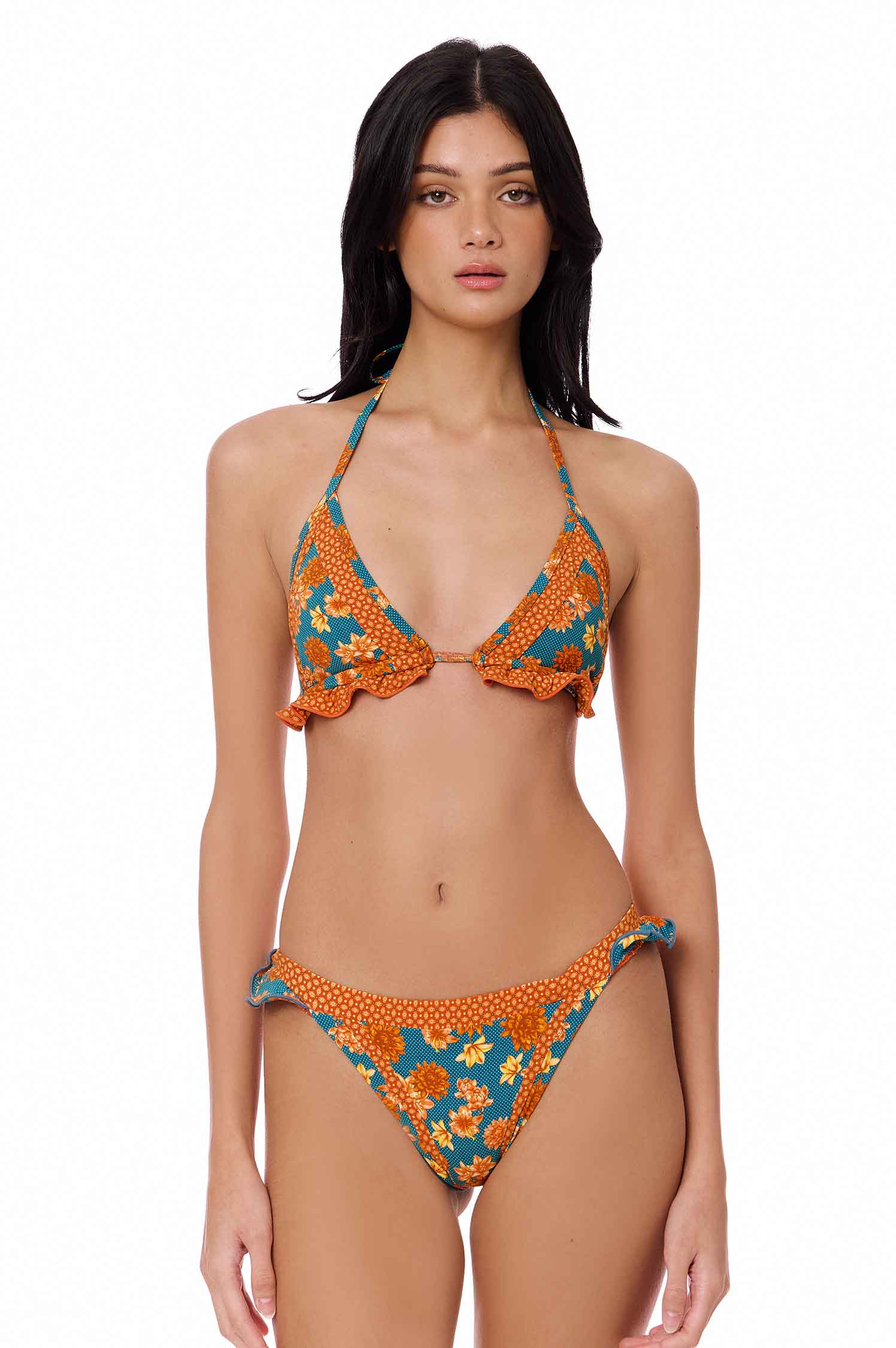 Oriana Ruffled Triangle Top / Nectar