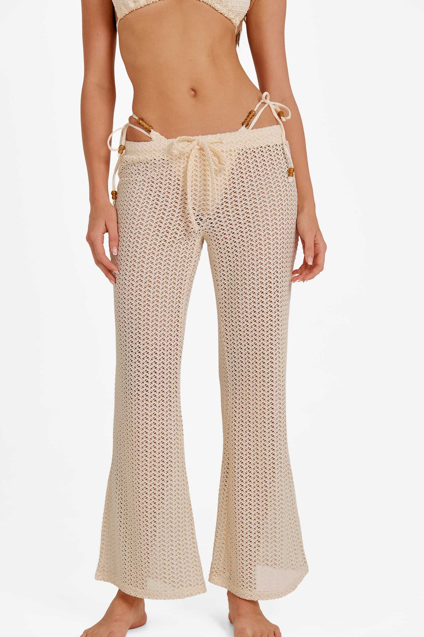 Balia Low Waist Crochet Pants / Crema
