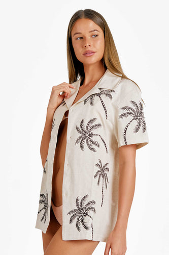 Classic Polo / Embroidered Palm Trees