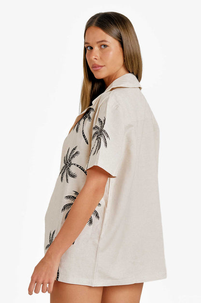 Classic Polo / Embroidered Palm Trees