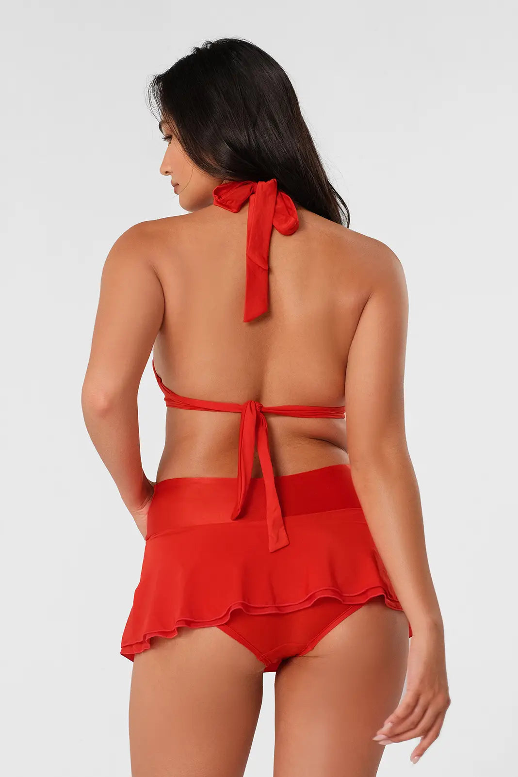 Serina Ruffled Underwire Top / Red Hot Gloss