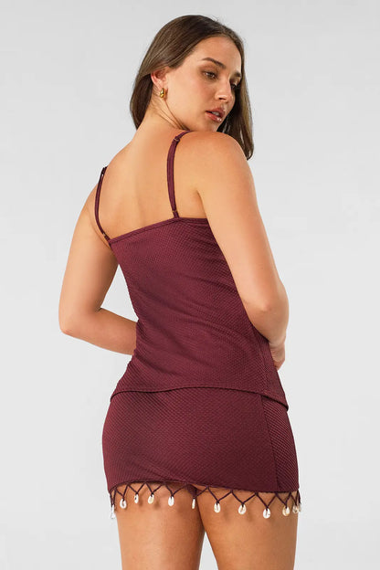 Indy Open Front Tank Top / Henna