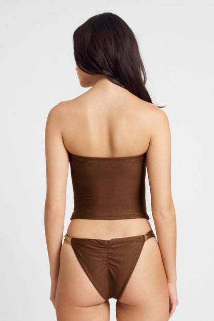 Dosia Cut-Out Tankini Top / Tiramisu