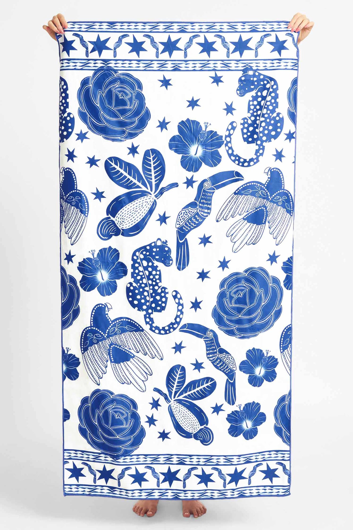 Reversible Packable Beach Towel / Azul
