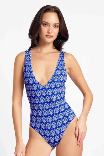 Remi Reversible V-Neck One Piece / Azul