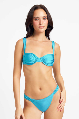 Milena Ruched Underwire Top / Agua