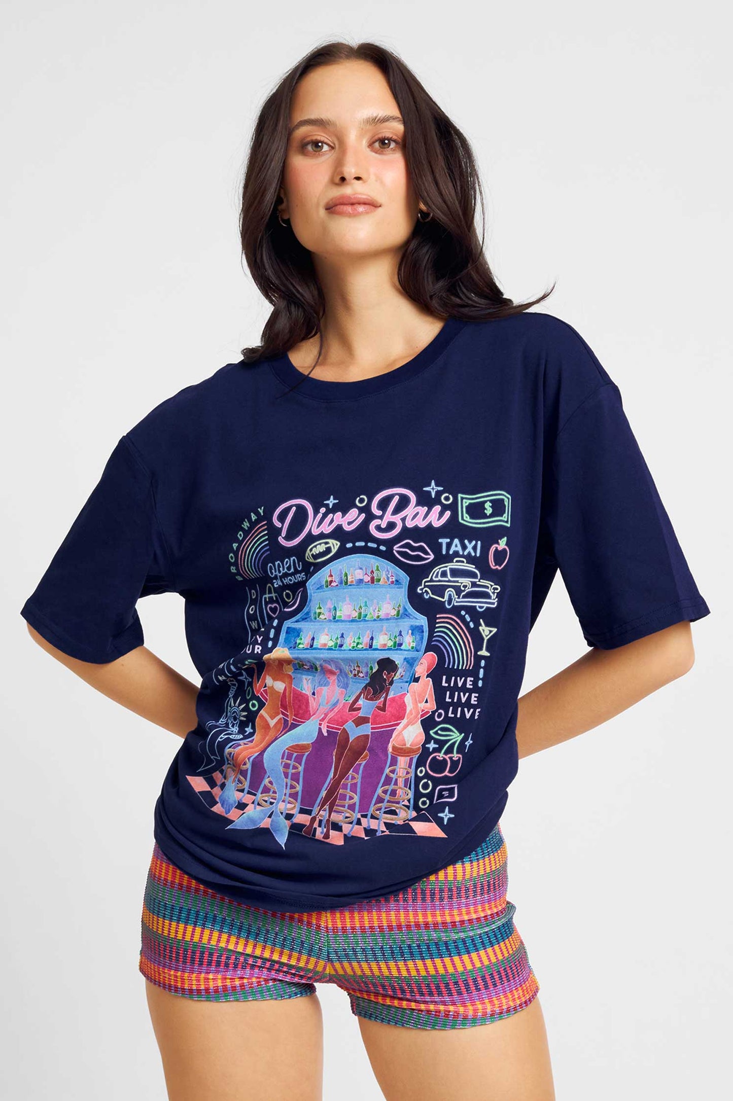 Oversized Graphic Tee / Dive Bar