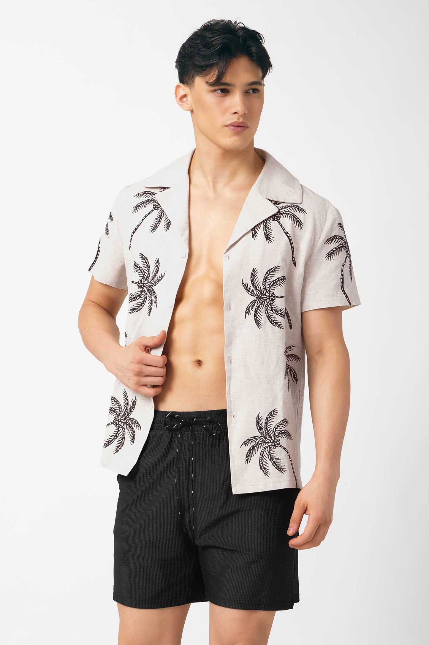 Classic Polo / Embroidered Palm Trees