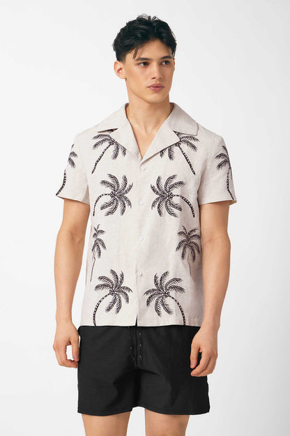 Classic Polo / Embroidered Palm Trees