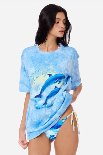 Oversized Graphic Tee / Dolphin Coast