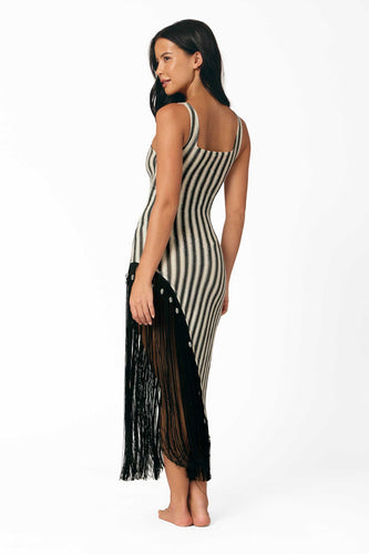 Estle Fringe Dress / Cabana Stripe
