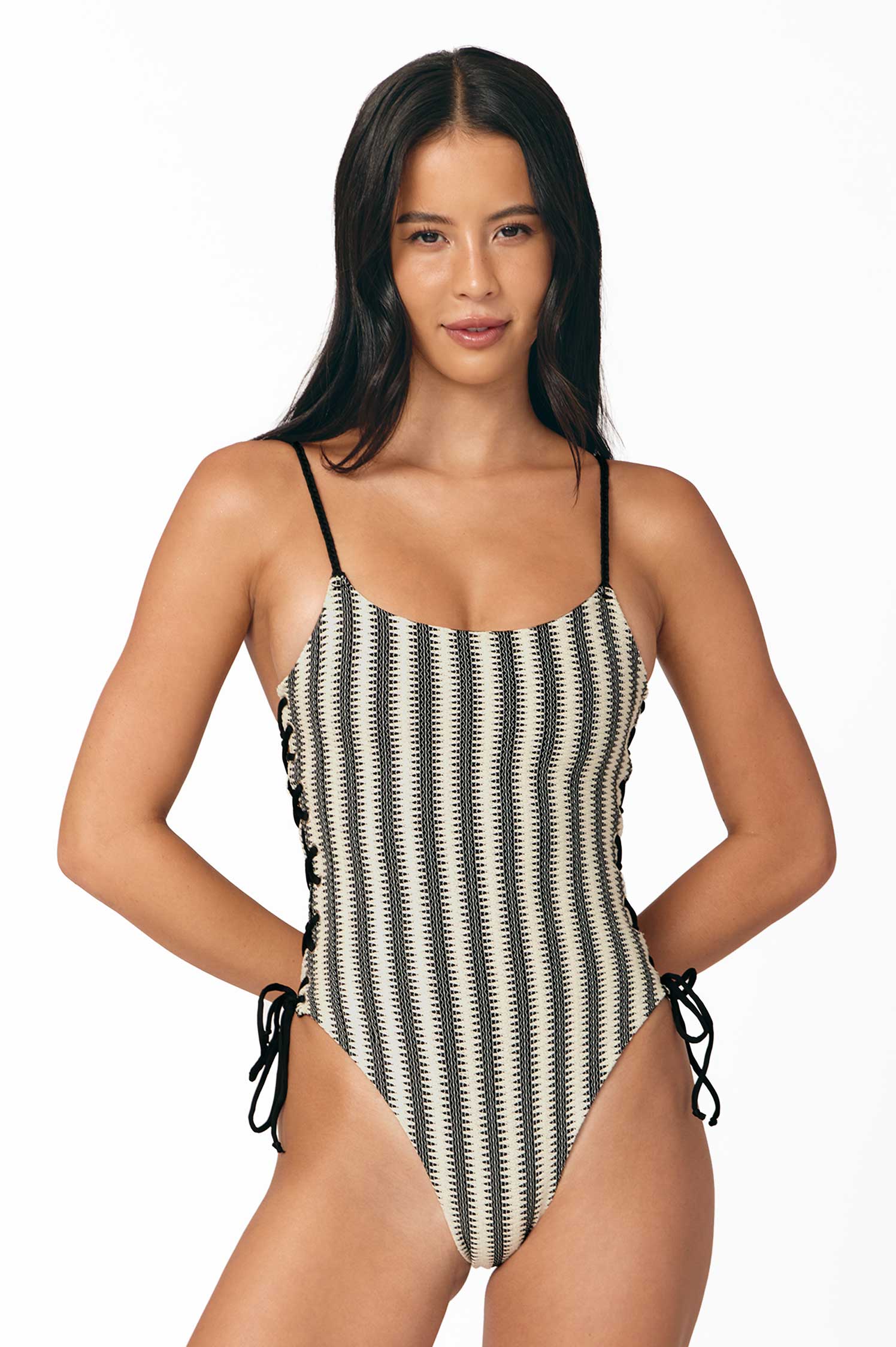 Rainna Side Strap One Piece / Cabana Stripe