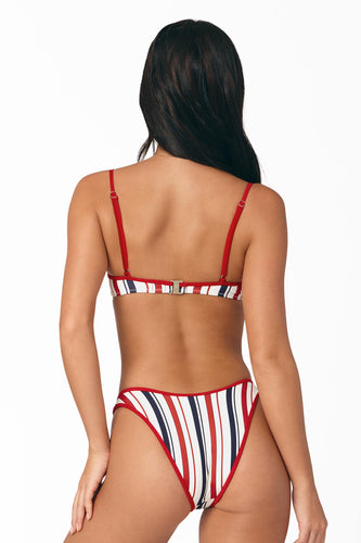 Fiona High-Rise Cheeky Bottoms / Cherry Soda Stripe