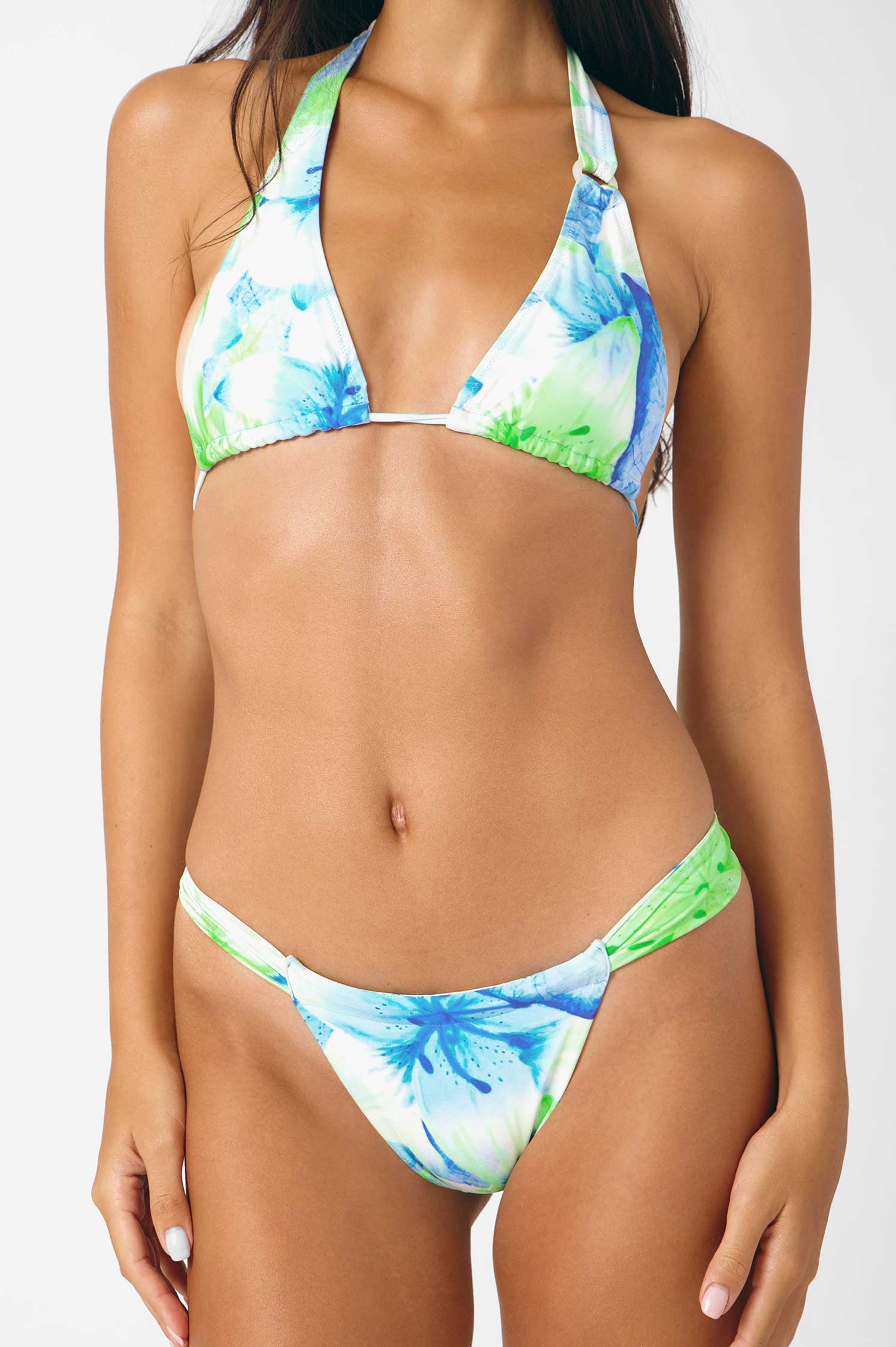 Giana Ruched Cheeky Bottoms / Curacao