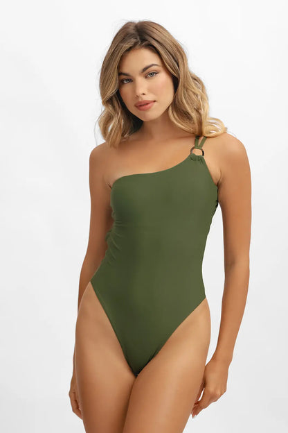 Zoey One-Shoulder One Piece / Basil Smash FINAL SALE