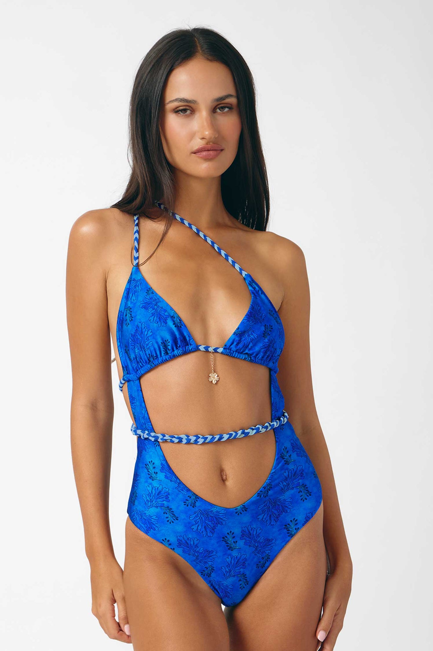 Aspen Braided Strap One Piece / Reef Blue