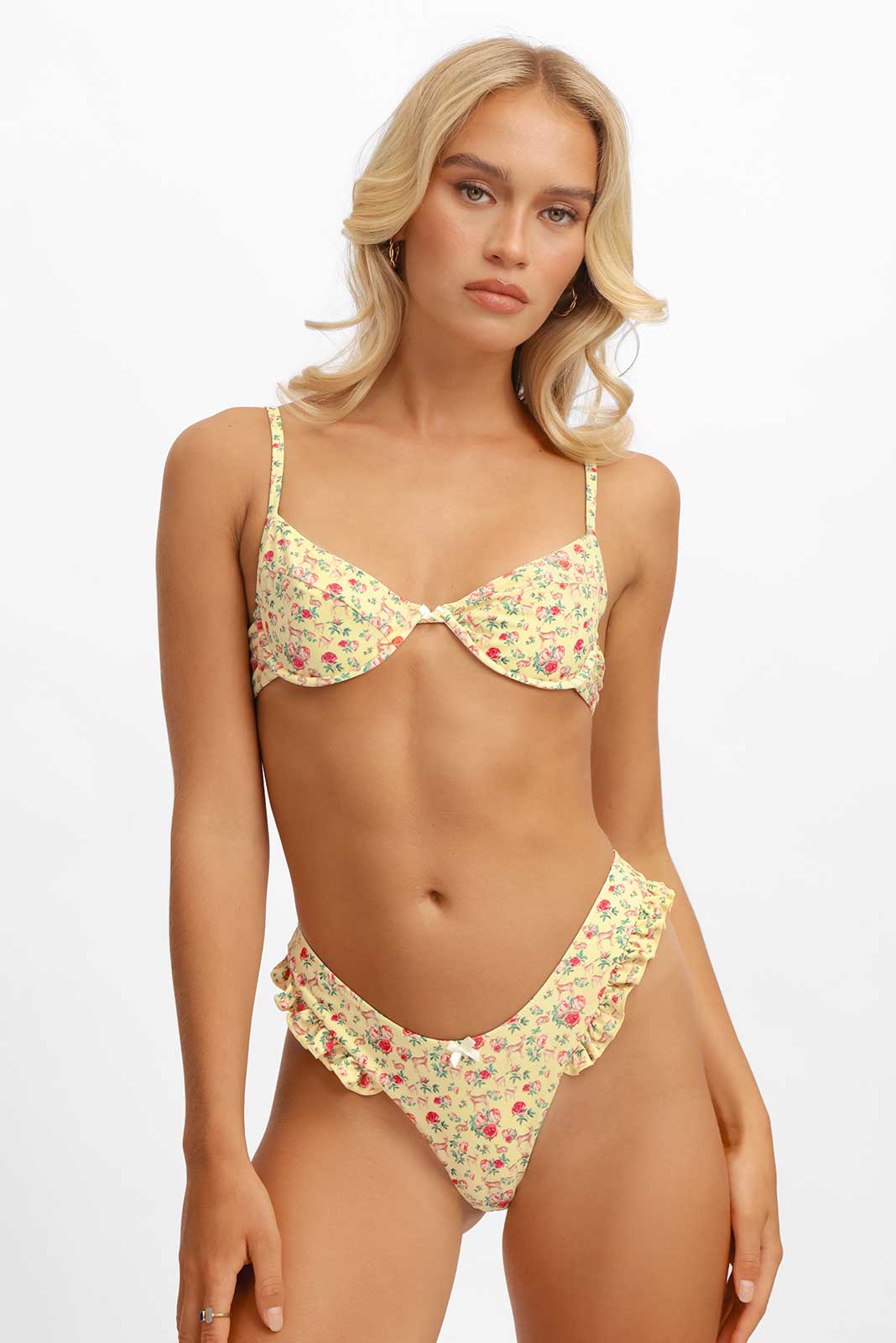 Candice Ruffled Cheeky Bottoms / Rosy Fawn