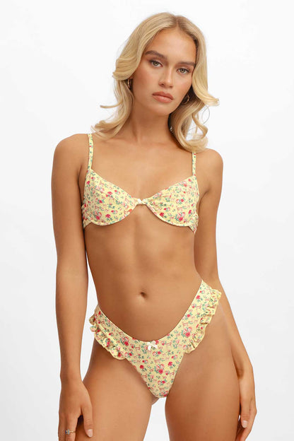 Candice Ruffled Cheeky Bottoms / Rosy Fawn