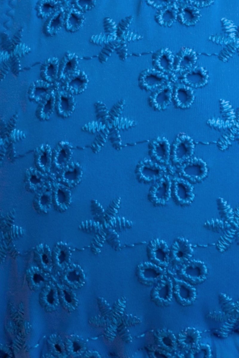 Makayla Frilled Underwire Top / Sapphire Eyelet FINAL SALE