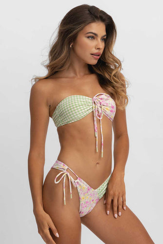 Alana Tie Front Cheeky Bottoms / Summer Picnic