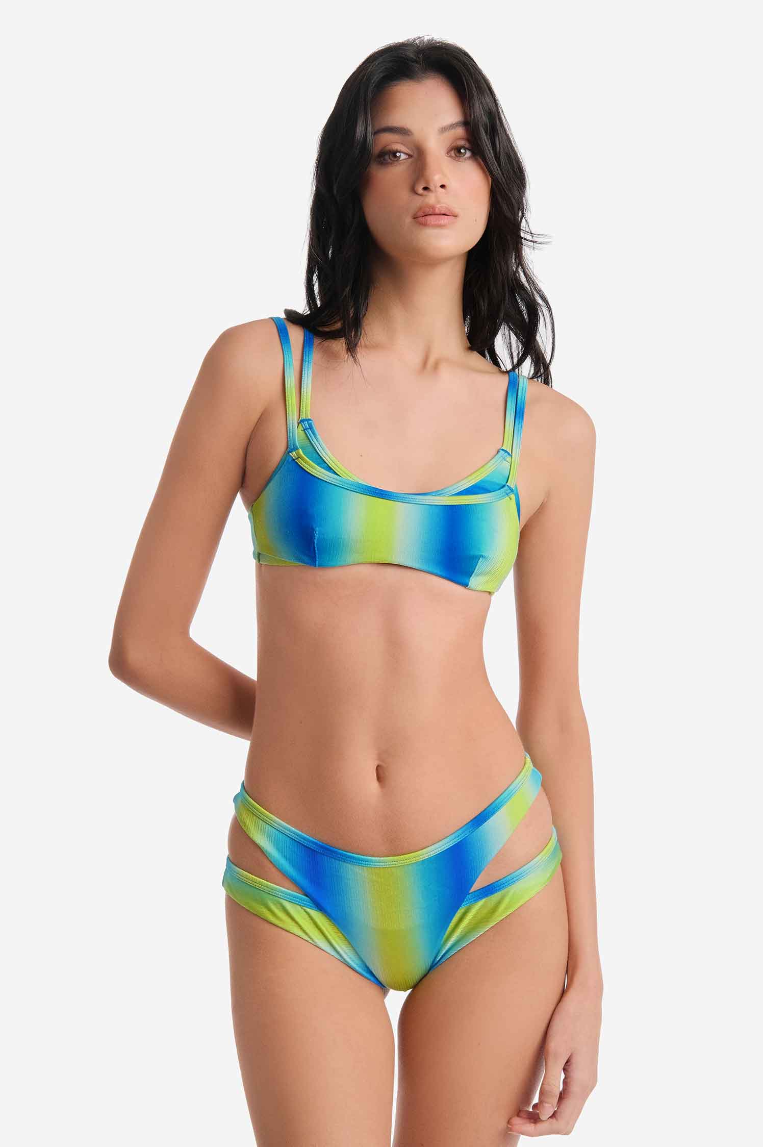 Mireya Double-Layer Bralette Top / Wavelength